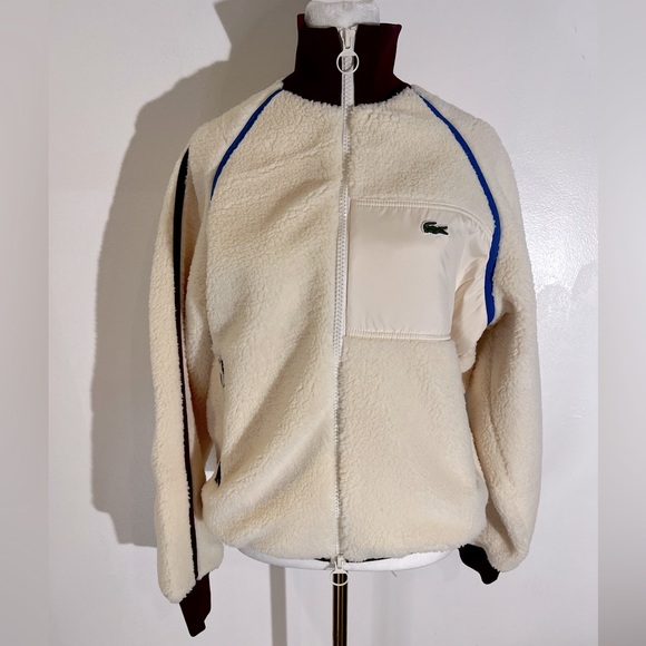 LACOSTE WOMEN'S CONTRAST ACCENT FLEECE SWEATSHIRT - Picture 2 of 10